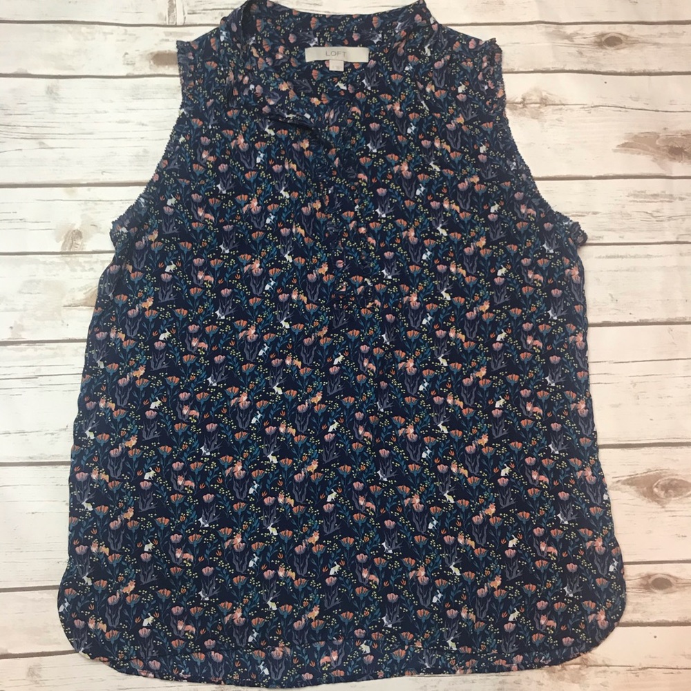 Ann Taylor LOFT Bunny and Fox Blouse